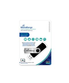 MEDIARANGE USB COMBO FLASH DRIVE WITH MICRO USB (OTG) PLUG, 32 GB (MR932-2)