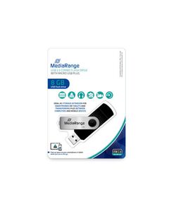 MEDIARANGE USB COMBO FLASH DRIVE WITH MICRO USB (OTG) PLUG, 8GB (MR930-2)