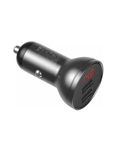 BASEUS CAR CHARGER DIGITAL DISPLAY  3-IN-1 CABLE ΜΑΎΡΟ/ΓΚΡΙ (TZCCBX-0G) (BASTZCCBX-0G)
