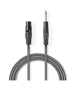 NEDIS CABLE XLR FEMALE - 6.3MM MALE 3M (COTH15120GY30) (NEDCOTH15120GY30)
