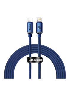 BASEUS CRYSTAL SHINE BRAIDED USB-C TO LIGHTNING CABLE 20W ΜΠΛΕ 2M (CAJY000303) (BASCAJY000303)