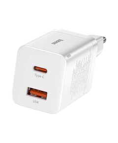 BASEUS ΦΟΡΤΙΣΤΉΣ ΧΩΡΊΣ ΚΑΛΏΔΙΟ ΜΕ ΘΎΡΑ USB-A ΚΑΙ ΘΎΡΑ USB-C 30W POWER DELIVERY ΛΕΥΚΌΣ SUPER SI PRO (CCSUPP-E02) (BASCCSUPP-E02)