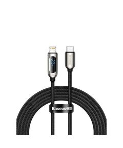 BASEUS DISPLAY BRAIDED USB-C TO LIGHTNING CABLE 20W BLACK 2M (CATLSK-A01) (BASCATLSK-A01)
