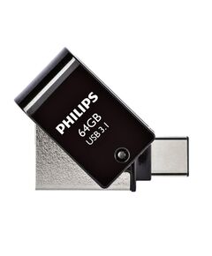 PHILIPS 2-IN-1 64GB USB 3.1 STICK ΜΕ ΣΎΝΔΕΣΗ USB-C ΜΑΎΡΟ (PHUSB64G2IN1OTGGU3C) (PHIPHUSB64G2IN1OTGGU3C)