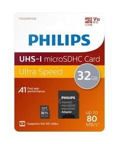 PHILIPS MICROSDHC 32GB CLASS 10 U1 UHS-I ΜΕ ΑΝΤΆΠΤΟΡΑ (PHMSDA32GUHSIU1P2) (PHIPHMSDA32GUHSIU1P2)