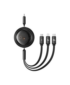 BASEUS FAST CHARGING CABLE 3IN1 FREE2DRAW USB-C TO USB-C/LIGHTNING/MICRO 100W 1.1M BLACK (P10368700111-04) (BASP10368700111-04)