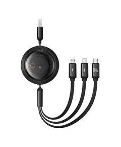 BASEUS 3-IN-1 FREE2DRAW USB TO M+L+C 100W CABLE 1.1 M BLACK (P10368700111-03) (BASP10368700111-03)