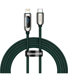 BASEUS ΚΑΛΏΔΙΟ USB-C ΣΕ LIGHTNING ΜΕ ΟΘΌΝΗ PD 20W 2M ΠΡΆΣΙΝΟ (CATLSK-A06) (BASCATLSK-A06)