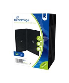 MEDIARANGE DVD CASE FOR 2 DISCS 14MM BLACK PACK 5  (MRBOX30-2)