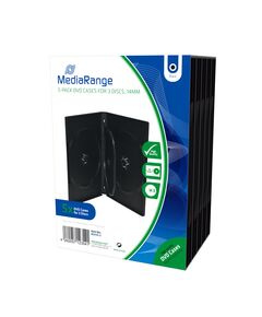MEDIARANGE DVD CASE FOR 3 DISCS 14MM BLACK PACK 5 (MRBOX35-3)