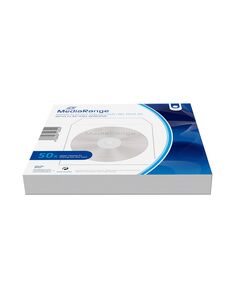 MEDIARANGE PAPER SLEEVES FOR 1 DISC, WITH FLAP WHITE PACK 50 (MRBOX65)