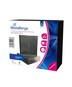 MEDIARANGE CD JEWELCASE  FOR 1 DISC 10.4MM BLACK TRAY (5 PACK) (MRBOX31)