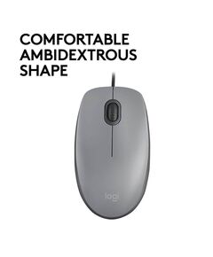 LOGITECH M110 OPTICAL MOUSE (GRAY, WIRED) (910-005490) (LOGM110GRAY)