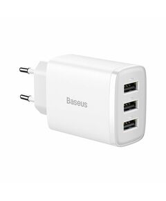 BASEUS ΦΟΡΤΙΣΤΉΣ ΧΩΡΊΣ ΚΑΛΏΔΙΟ ΜΕ 3 ΘΎΡΕΣ USB-A 17W ΛΕΥΚΌΣ (CCXJ020102) (BASCCXJ020102)