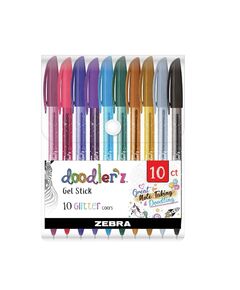 ZEBRA ΣΤΥΛΌ GEL ΜΕ ΠΟΛΎΧΡΩΜΟ ΜΕΛΆΝΙ GLITTER COLORS 10ΤΜΧ (ZB-02619) (ZEB02619)