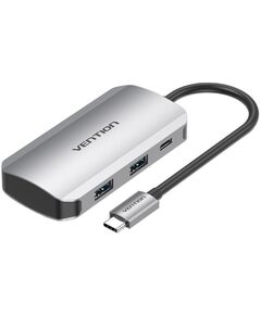VENTION TYPE-C TO USB 3.0X4/PD 100W HUB 0.15M GRAY ALUMINUM ALLOY TYPE (TNBHB) (VENTNBHB)