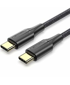 VENTION NYLON BRAIDED TYPE-C TO TYPE-C 3A CABLE 3M BLACK LED TYPE (TAUBI) (VENTAUBI)