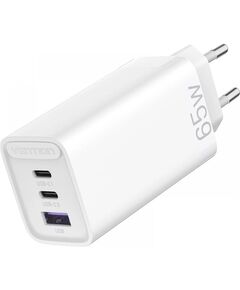 VENTION 3-PORT USB (C+C+A) GAN CHARGER (65W/30W/30W) EU-PLUG WHITE (FEDW0-EU) (VENFEDW0-EU)