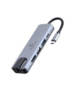 GEMBIRD USB-C 5IN1 MULTIPORT ADAPTER, PD, HDMI, USB 3.1, USB 2.0, LAN (A-CM-COMBO5-04) (GEMA-CM-COMBO5-04)