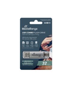 MEDIARANGE USB 3.0 COMBO FLASH DRIVE WITH USB TYPE-C™ PLUG, 32GB (MR936)