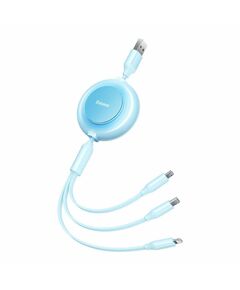 BASEUS ΚΑΛΏΔΙΟ USB 3ΣΕ1 ΓΙΑ MICROUSB/USB-C/LIGHTNING BRIGHT MIRROR 2, 3.5A 1.1M ΓΑΛΆΖΙΟ (CAMJ010017) (BASCAMJ010017)