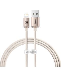 BASEUS KABEL USB DO IP CRYSTAL SHINE, 2.4A, 1.2M RÓŻOWY (CAJY001104) (BASCAJY001104)