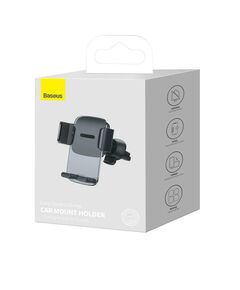 BASEUS CAR MOUNT EASY CONTROL CLAMP HOLDER (AIR OUTLET VERSION) BLACK (SUYK000101) (BASSUYK000101)
