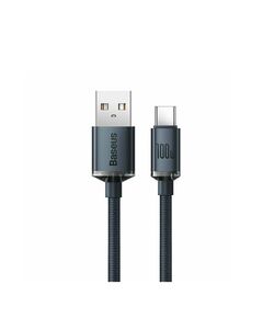 BASEUS CRYSTAL SHINE BRAIDED USB 2.0 CABLE USB-C MALE - USB-A MALE ΜΑΎΡΟ 2M (CAJY000501) (BASCAJY000501)