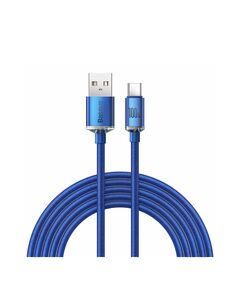 BASEUS CRYSTAL SHINE BRAIDED USB 2.0 CABLE USB-C MALE - USB-A MALE ΜΠΛΕ 2M (CAJY000503) (BASCAJY000503)