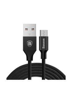 BASEUS YIVEN BRAIDED USB 2.0 TO MICRO USB CABLE ΜΑΎΡΟ 1.5M (CAMYW-B01) (BASCAMYWB01)