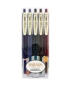 ZEBRA SARASA CLIP 0.5 VINTAGE COLOR 5 COLOR PEN SET (ZB-69420) (ZEB69420)