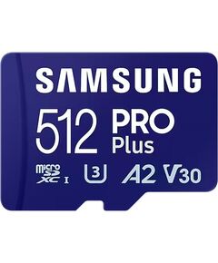 SAMSUNG PRO PLUS MICROSDXC 512GB CLASS 10 U3 V30 A2 UHS-I WITH USB READER (MB-MD512SB/WW) (SAMMB-MD512SB-WW)