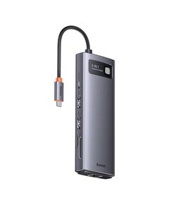 BASEUS HUB 9IN1  METAL GLEAM SERIES USB-C TO 2X USB 3.0 + 2X HDMI + USB 2.0 + USB-C PD + ETHERNET RJ45 + MICROSD/SD (WKWG060013) (BASWKWG060013)