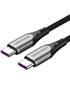 VENTION NYLON BRAIDED TYPE-C TO TYPE-C 5A/PD 100W CABLE 0.5M GRAY ALUMINUM ALLOY TYPE (TAEHD) (VENTAEHD)