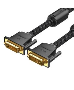 VENTION COTTON BRAIDED DVI-D (24+1) MALE TO MALE CABLE 2M BLACK (EAEBH) (VENEAEBH)
