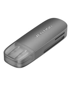 VENTION 2 IN 1 USB 3.0 TYPE-C CARD READER (SD+TF) BLACK DUAL DRIVE LETTER (CLHB0) (VENCLHB0)