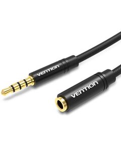 VENTION COTTON BRAIDED 3.5MM AUDIO EXTENSION CABLE 0.5M BLACK METAL TYPE (BHBBD) (VENBHBBD)