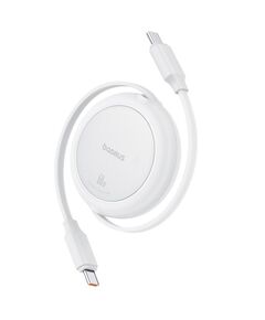 BASEUS FREE2PULL MINI USB-C TO USB-C USB CABLE, 60W, 1, WHITE (P10364500211-01) (BASP10364500211-01)