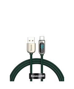 BASEUS ΚΑΛΏΔΙΟ USB ΣΕ USB-C ΜΕ ΟΘΌΝΗ, 66W, 1M ΠΡΆΣΙΝΟ (CASX020006) (BASCASX020006)