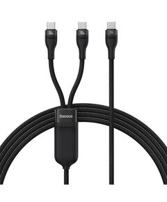 BASEUS ΚΑΛΏΔΙΟ USB 2ΣΕ1 FLASH SERIES USB-C ΣΕ USB-C 100W, 1.5M ΜΑΎΡΟ (CASS060001) (BASCASS060001)