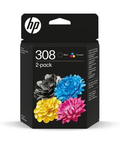 HP ΜΕΛΆΝΙ INKJET NO.308 2-PACK BLACK/TRI-COLOR (6L6S6UE) (HP6L6S6UE)