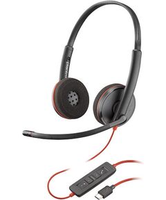 POLY BLACKWIRE 3220 STEREO USB-C HEADSET +USB-C/A ADAPTER - 93S87AA