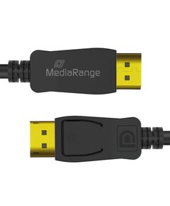 MEDIARANGE DISPLAYPORT CABLE, VER. 2.1, 40 GBPS, 4K@120HZ, 8K@60HZ, TRUE COLOR 24 BIT, DEEP COLOR 30 BIT, HDR, HDCP 2.2, 2.0M, BLACK (MRCS248)