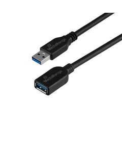 MEDIARANGE USB EXTENSION CABLE, USB-A PLUG TO USB-A SOCKET, USB 3.0, 5 GB/S DATA TRANSFER RATE, 5M, BLACK (MRCS241)