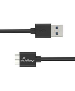 MEDIARANGE USB-A TO MICRO-B USB 3.0 CHARGE AND SYNC CABLE, USB 3.0, 5 GBPS, 5W MAX., 50CM, BLACK (MRCS239)