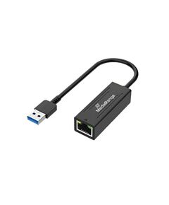 MEDIARANGE USB-A ETHERNET ADAPTER WITH RJ45 PORT, 10/100/1000 MBPS, 20CM, BLACK (MRCS238)