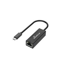 MEDIARANGE USB TYPE-C® ETHERNET ADAPTER WITH RJ45 PORT, 10/100/1000 MBPS, 20CM, BLACK (MRCS237)