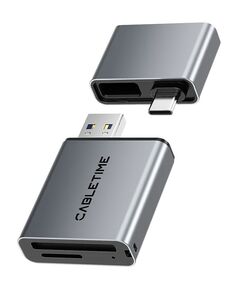 CABLETIME CARD READER CT-ACCD3-AG ΓΙΑ SD & MICRO SD, USB 3.0, 5GBPS, ΓΚΡΙ
