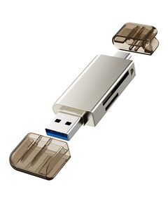 CABLETIME CARD READER CT-ACMCD2-ZG ΓΙΑ SD & MICRO SD, USB 3.0, 5GBPS, ΓΚΡΙ