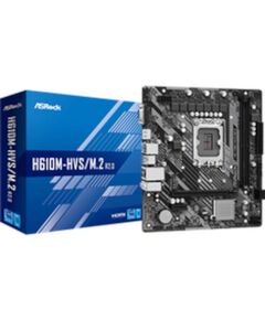 ASROCK MB H610M-HVS/M.2 R2.0, SOCKET INTEL LGA1700 14TH/13TH/12TH GEN, CS INTEL H610, 2 DIMM SOCKETS DDR4, D-SUB/HDMI, LAN GIGABIT, MICRO-ATX, 3YW